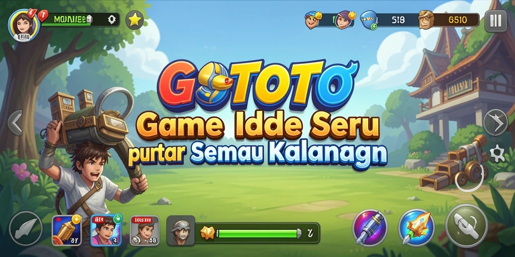 Menampilkan gameplay santai GOTOTO dengan kemajuan yang menarik.
