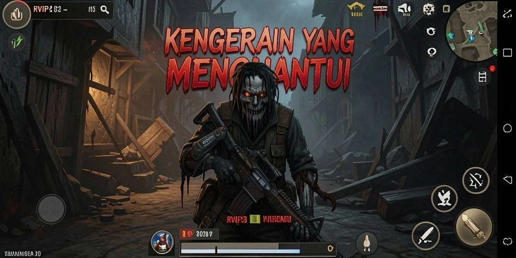 Tangkapan layar yang menunjukkan suasana mendebarkan dalam gameplay RVIP2.