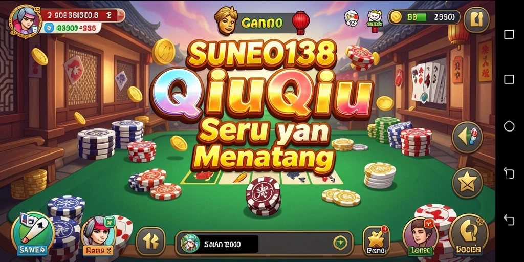Screenshot gameplay SUNEO138 menampilkan aksi seru permainan QiuQiu.